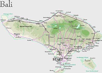 Landkarte Bali im Gro�format  - klick -